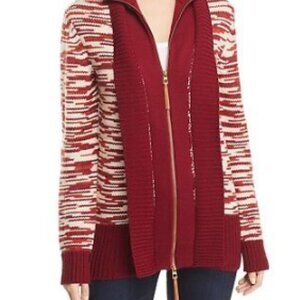 Tory Burch Olivia Merino Wool Zip Cardigan Size Medium